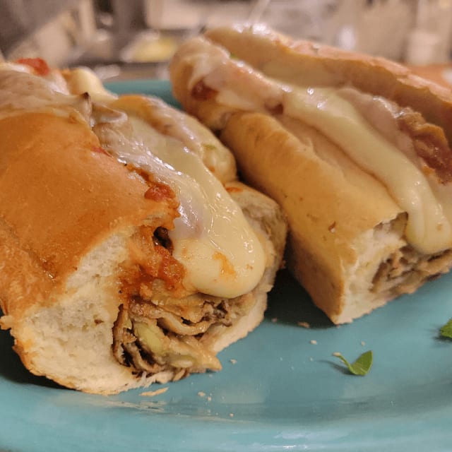 Eggplant Parmigiana Panini.